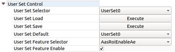 User Set Control tab.